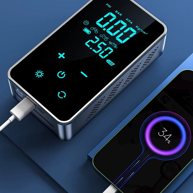 Flex Drive Garage™ – Smart Wireless Air Pump for Tires (Touch Control)
