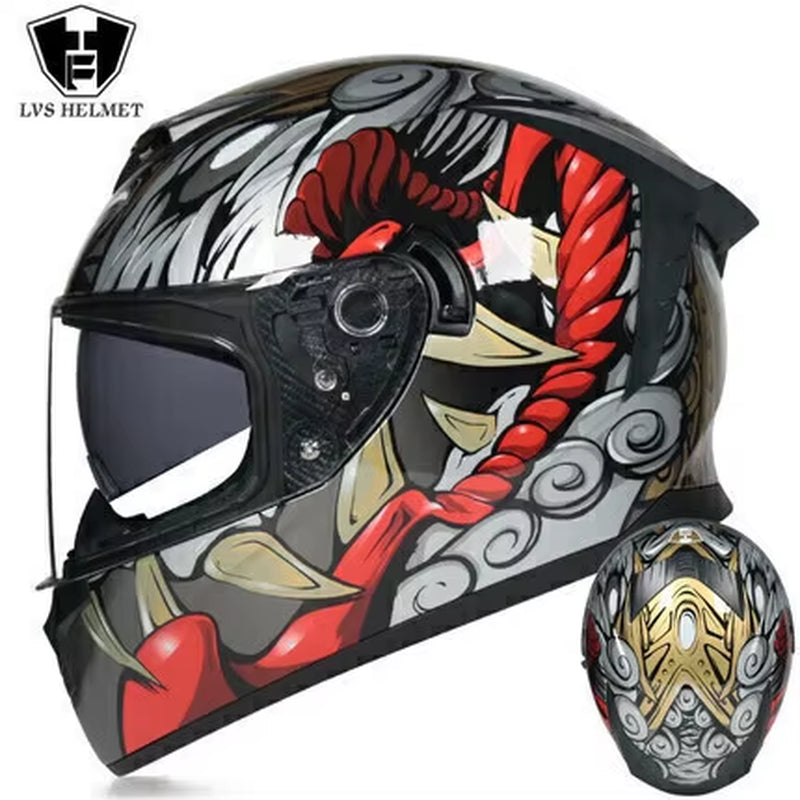 Flex Drive Garage™ – Full Face Sports Helmet with Double Visor (DOT Certified)