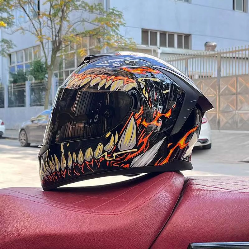 Flex Drive Garage™ – Full Face Sports Helmet with Double Visor (DOT Certified)