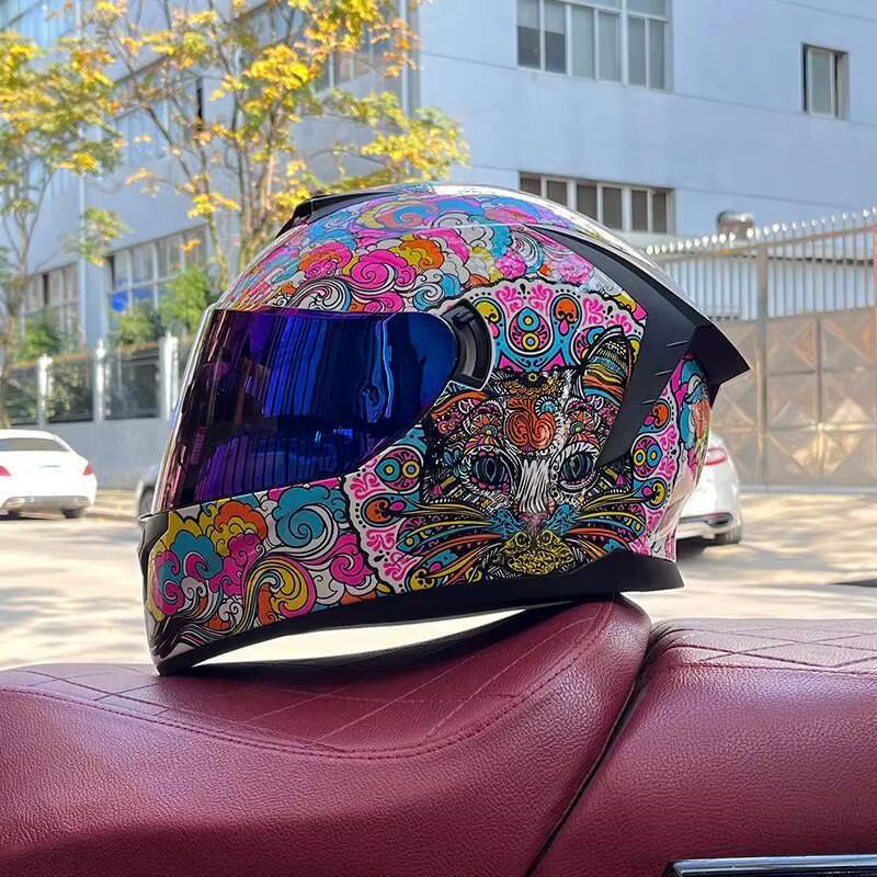 Flex Drive Garage™ – Full Face Sports Helmet with Double Visor (DOT Certified)