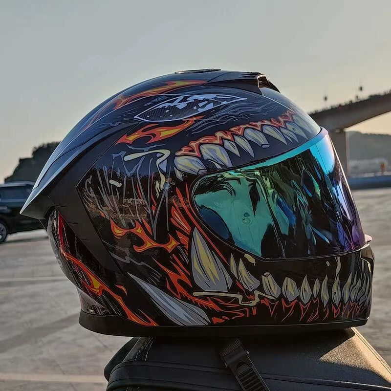 Flex Drive Garage™ – Full Face Sports Helmet with Double Visor (DOT Certified)