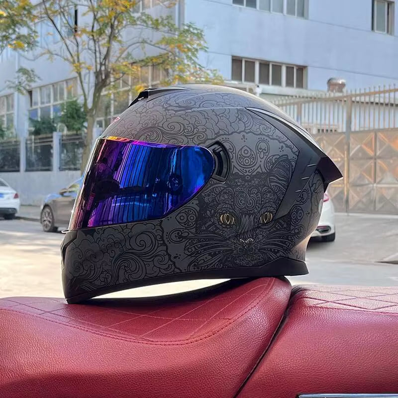 Flex Drive Garage™ – Full Face Sports Helmet with Double Visor (DOT Certified)