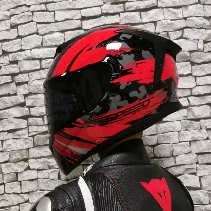 Flex Drive Garage™ – Full Face Sports Helmet with Double Visor (DOT Certified)
