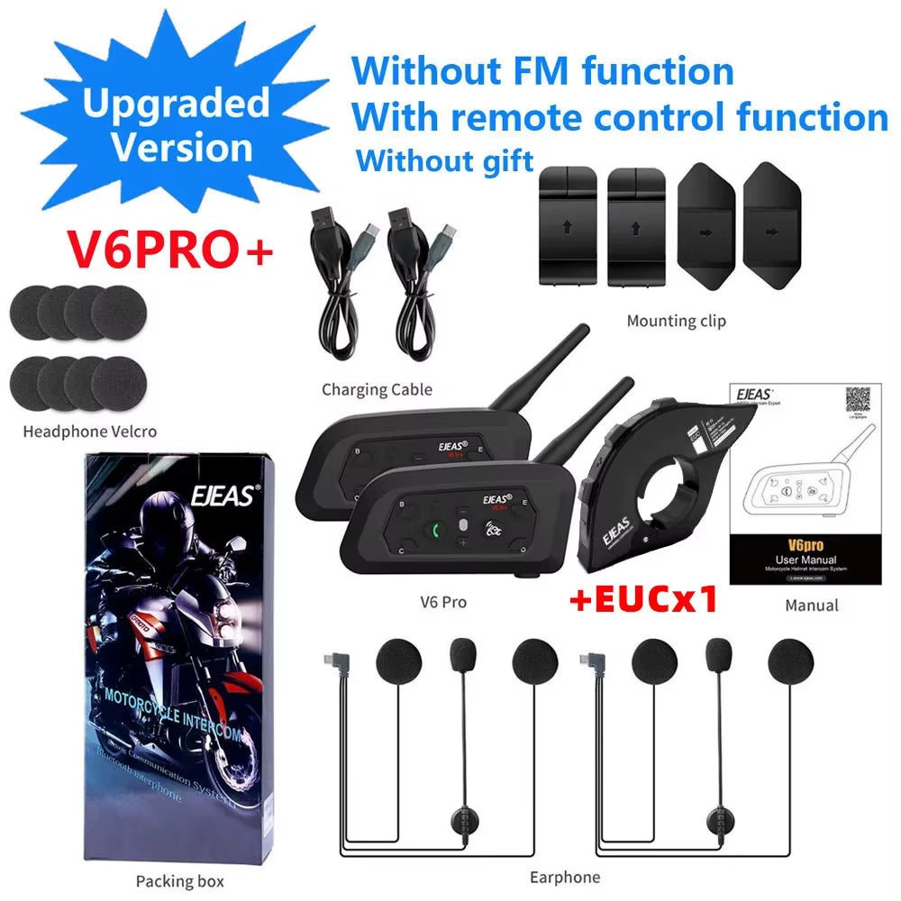 Flex Drive Garage SyncRide™ V6 Pro – 6-Rider Motorcycle Bluetooth Intercom (Waterproof)