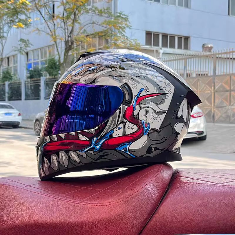 Flex Drive Garage™ – Full Face Sports Helmet with Double Visor (DOT Certified)