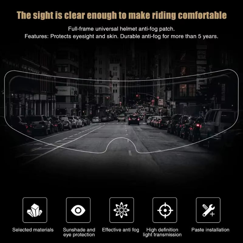 Flex Drive Garage™ – Durable Helmet Lens Film with Anti-Fog Nano Coating