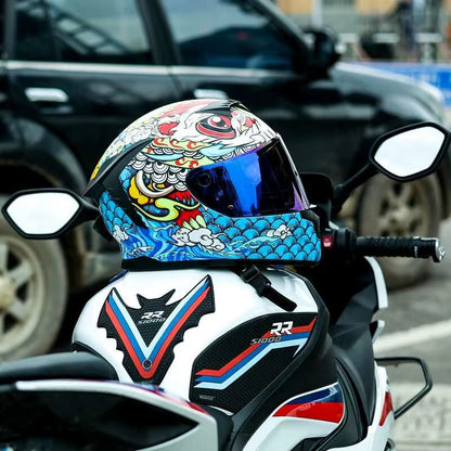 Flex Drive Garage™ – Full Face Sports Helmet with Double Visor (DOT Certified)
