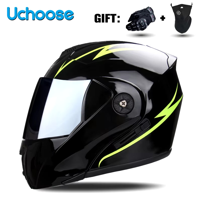 Flex Drive Garage™ – Unisex Full Face Flip-Up Helmet (DOT Certified)