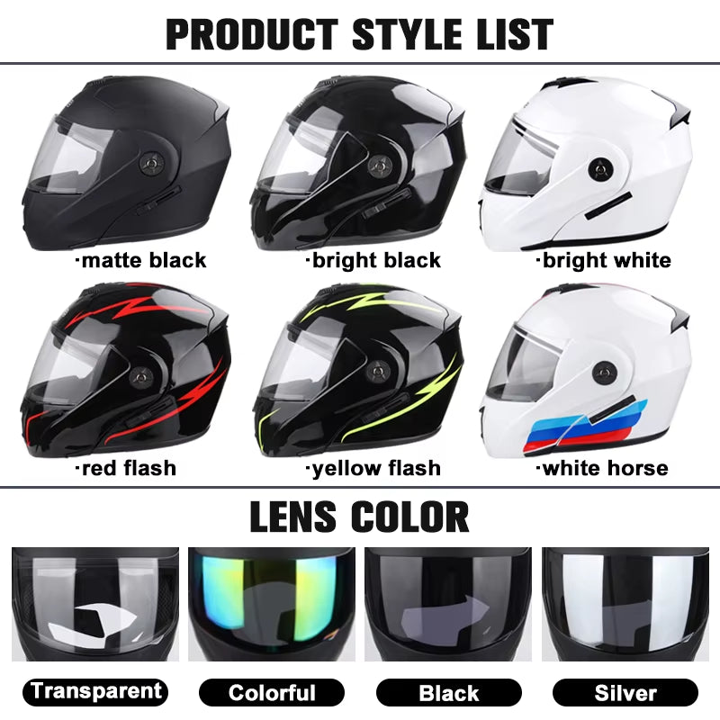 Flex Drive Garage™ – Unisex Full Face Flip-Up Helmet (DOT Certified)