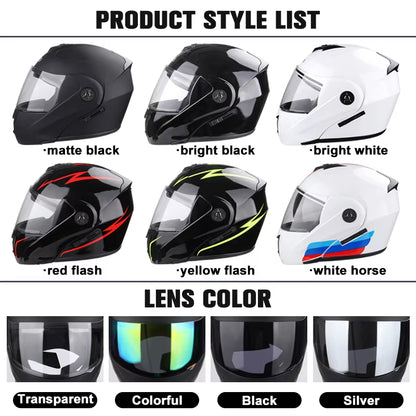 Flex Drive Garage™ – Unisex Full Face Flip-Up Helmet (DOT Certified)