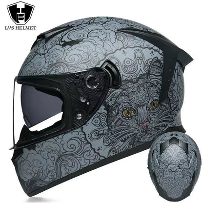 Flex Drive Garage™ – Full Face Sports Helmet with Double Visor (DOT Certified)