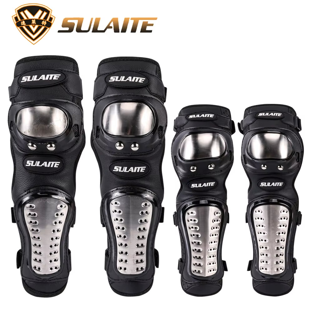 Flex Drive Garage™ 4-Piece Motorcycle Knee & Elbow Protection Kit – Heavy-Duty Motocross Armor