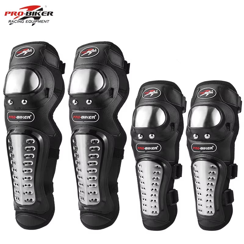 Flex Drive Garage™ 4-Piece Motorcycle Knee & Elbow Protection Kit – Heavy-Duty Motocross Armor
