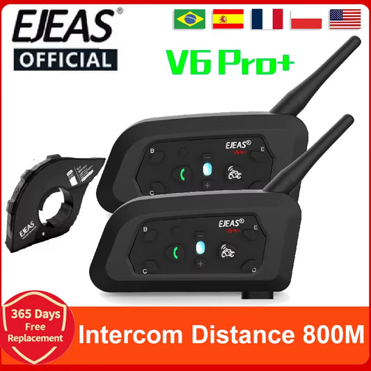 Flex Drive Garage SyncRide™ V6 Pro – 6-Rider Motorcycle Bluetooth Intercom (Waterproof)