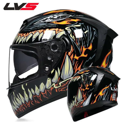 Flex Drive Garage™ – Full Face Sports Helmet with Double Visor (DOT Certified)