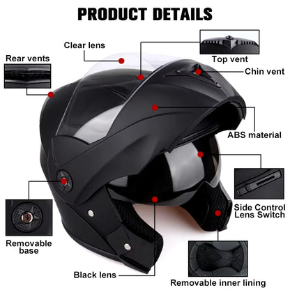 Flex Drive Garage™ – Unisex Full Face Flip-Up Helmet (DOT Certified)