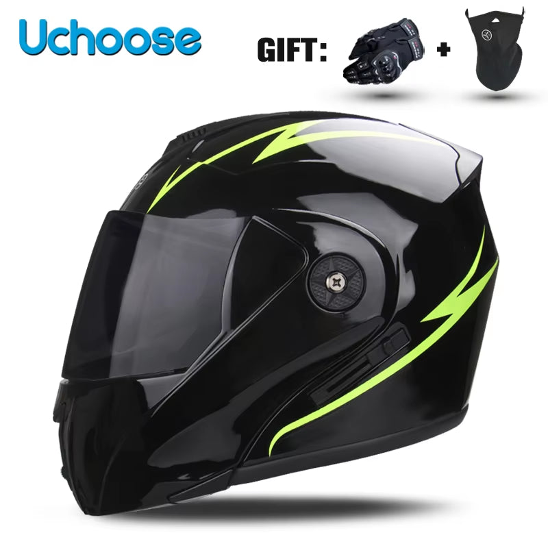 Flex Drive Garage™ – Unisex Full Face Flip-Up Helmet (DOT Certified)
