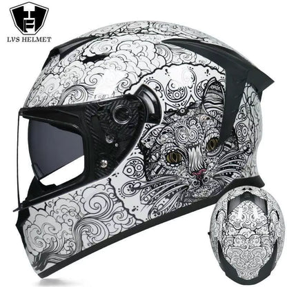 Flex Drive Garage™ – Full Face Sports Helmet with Double Visor (DOT Certified)