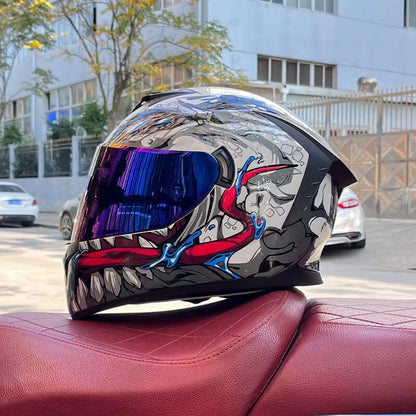 Flex Drive Garage™ – Full Face Sports Helmet with Double Visor (DOT Certified)