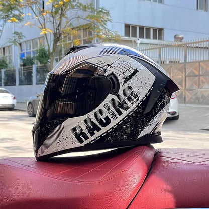 Flex Drive Garage™ – Full Face Sports Helmet with Double Visor (DOT Certified)